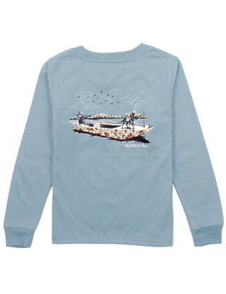 Properly Tied Boys Boat Ride Long Sleeve Tee in Steel Blue