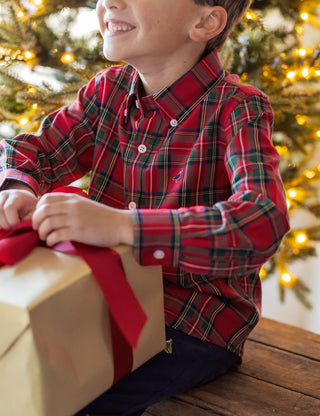 Properly Tied Boys Seasonal Sportshirt - Yuletide