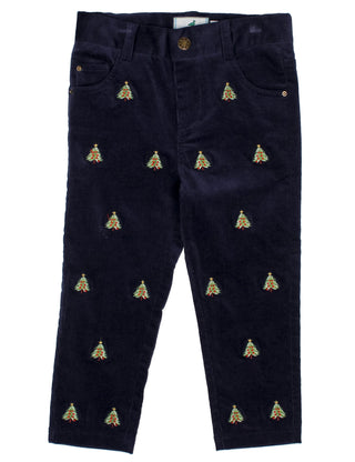Properly Tied Boys Tinsel Pant - Christmas Tree Navy