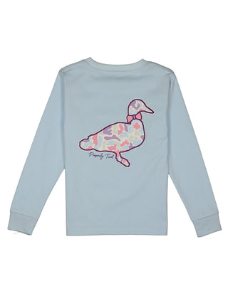 Properly Tied Girls Cotton Candy Camo Logo LS - Periwinkle