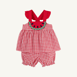 The Beaufort Bonnet Company Nancy's Novelty Set - Richmond Red Gingham with Watermelon
