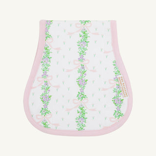 The Beaufort Bonnet Company Oopsie Daisy Burp Cloth - Fincastle Floral with Palm Beach Pink