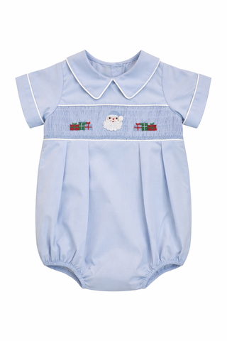 Sweet Dreams Boy Smocked Bubble - Santa and Presents