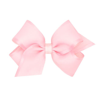 Wee Ones Medium Organza and Satin Overlay Hair Bow - Pink