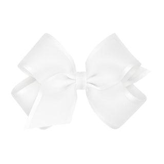 Wee Ones Medium Organza and Satin Overlay Hair Bow - White