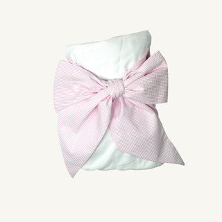 The Beaufort Bonnet Company Bow Swaddle - Pink Savannah Seersucker