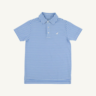 The Beaufort Bonnet Company Prepletic™ Prim & Proper Polo - Sunrise Blvd. Stripe with Worth Avenue White Stork