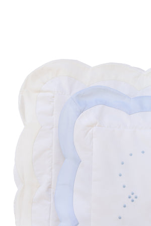 Scalloped Quilted Blanket- Blue