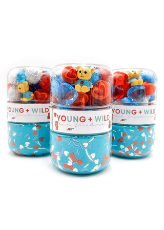 Young + Wild and Friedman Red & Blue Valentine Grab & Go Dough Jar