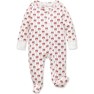Petite Plume Baby Pima Romper in Blissful Bows
