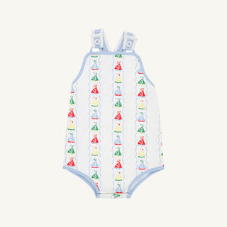 The Beaufort Bonnet Skipper Sunsuit- Set Sail with Beale Street Blue