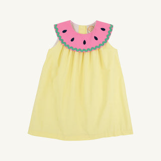 The Beaufort Bonnet Sleeveless Tabitha's Teacher's Pet Dress- Lake Worth Yellow with Watermelon