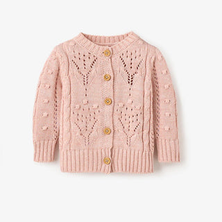 Knit Pointelle Pink Cardigan 6-9M