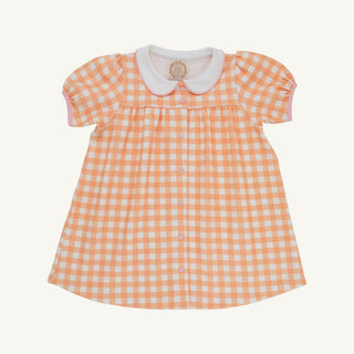 The Beaufort Bonnet Company Tabitha's Teacher's Pet Dress - Seashore Sherbet Gingham with Worth Avenue White