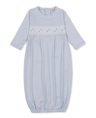 Kissy Kissy Hand Smocked Sack - Blue/White