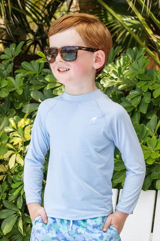 Walker's Wave Spotter Swim Shirt (UPF 35+) -Beale Street Blue with Worth Avenue White Stork