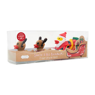 MudPie Santa & His Reinducks Bath Toy Set