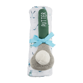 Mudpie Boy Golf Swaddle & Rattle