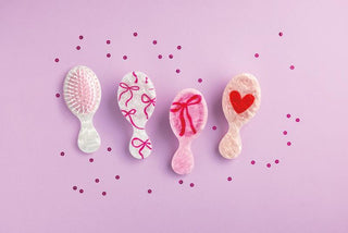 Mudpie Hairbrush - Pink Pearly Bow Hairbrush