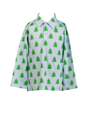 The Proper Peony Boy Polo - Blue Tannenbaum